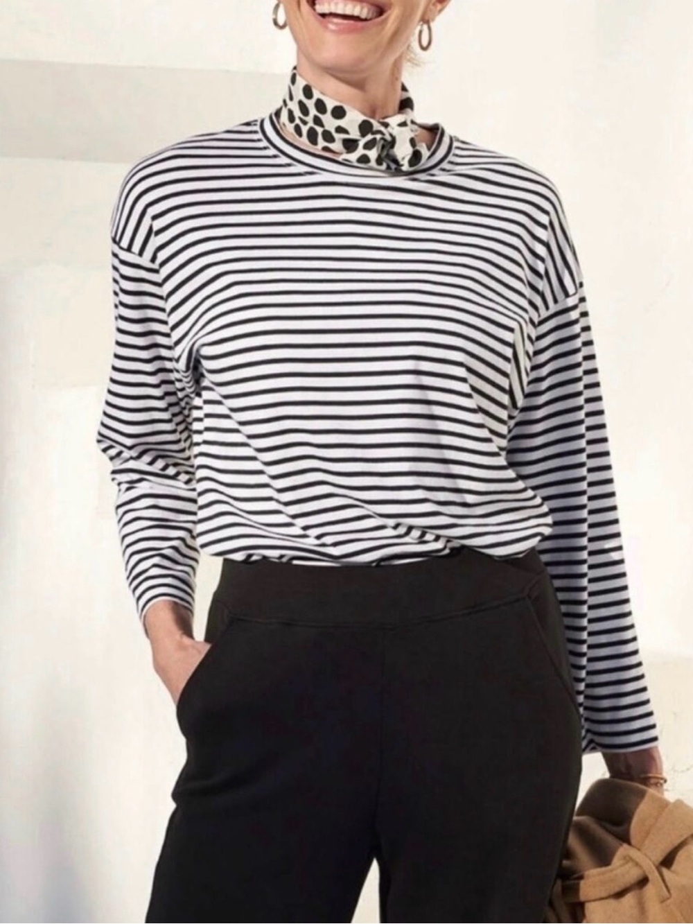AYR Black and White Striped French Fry Tee